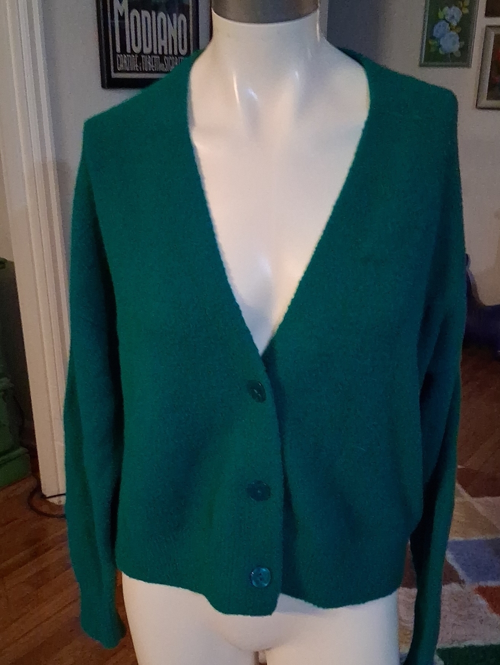 a new day Teal V-Neck Button Cardigan Sweater